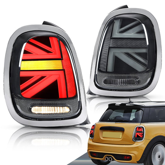 VLAND LED Taillights 2014-2019 Fit Mini Cooper Hatch F55 F56 F57 Chrome Trim