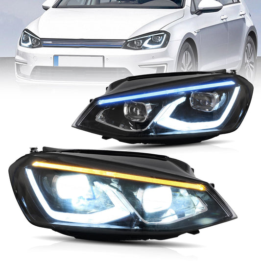 VLAND LED Front lights For 2015-2017Fit Golf MK7 Halogen Headlights Models (Europe is 2013-2016 Volkswagen)