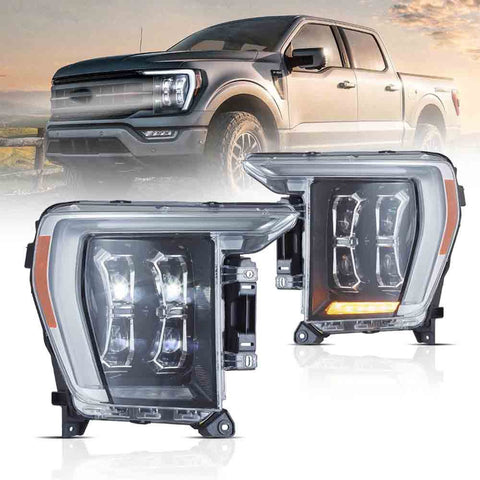 VLAND Full LED Projector Headlights Fit Ford F150 For 2021 2022 2023