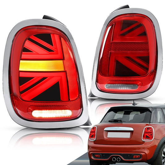 VLAND LED Taillights 2014-2019 Fit Mini Cooper Hatch F55 F56 F57 Chrome Trim