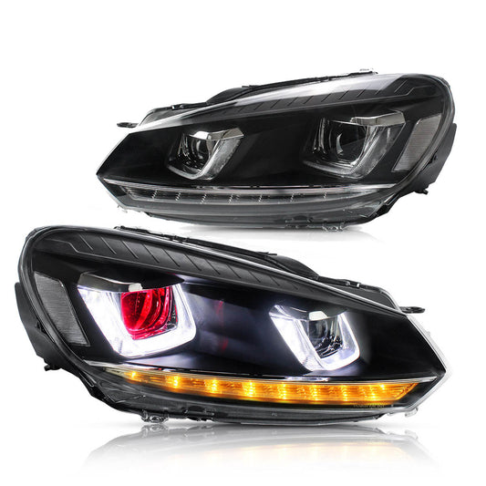 VLAND LED Headlights 2009-2014 Fit VW Golf Mk6 Halogen Models Fit Volkswagen