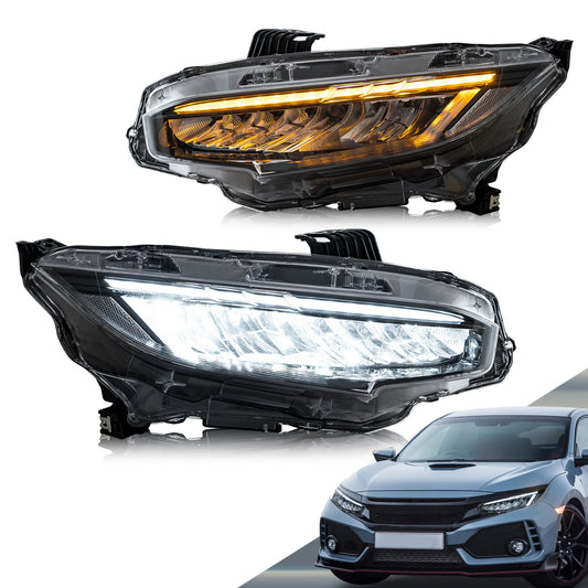 VLAND LED Headlights Fit Honda Civic 2016-2021 Sedan Hatchback Coupe Front Lights