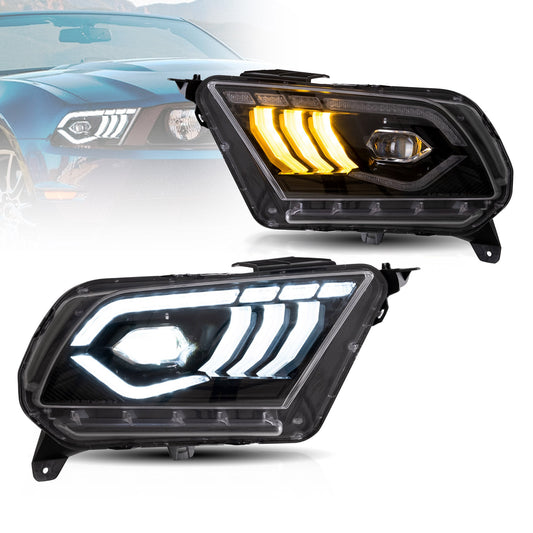 VLAND LED Projector Headlights Fit Ford Mustang 2010-2014 Aftermarket Front Lights