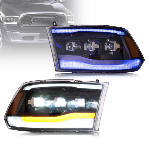 VLAND LED Projector Headlights Fit 2009-2018 RAM 1500 2500 3500