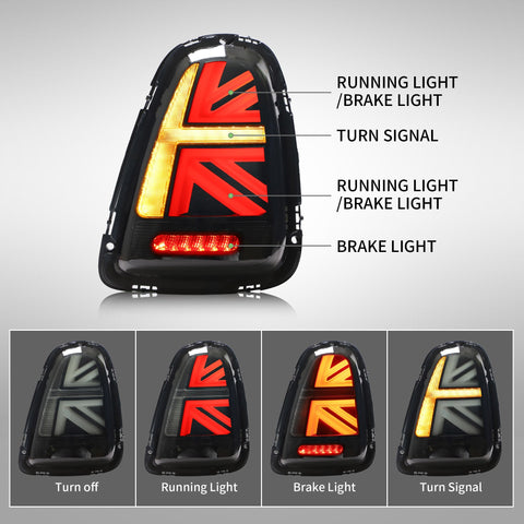 VLAND LED Taillights 2007-2013 Fit Mini Cooper Hatch R56 R57 R58 R59 W/ Sequential