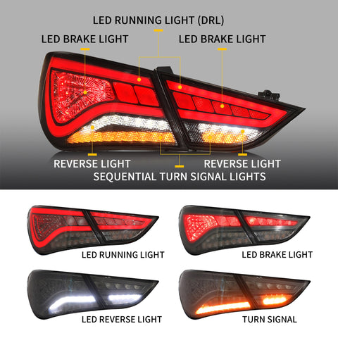 VLAND LED Taillights Fit Hyundai Sonata 2011-2014 Aftermarket Rear lights Assembly