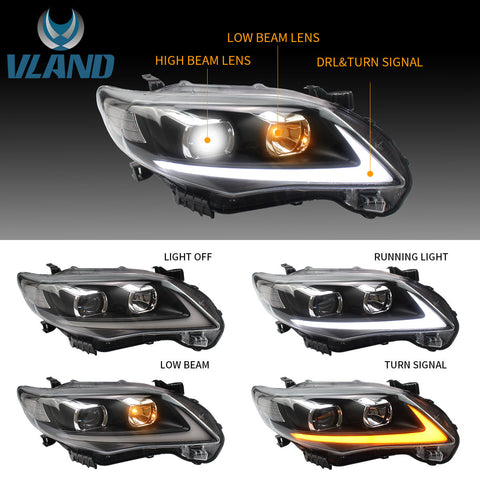 VLAND LED Headlights 2011 2012 2013 Fit Toyota Corolla (E140/E150) 10th Gen facelift