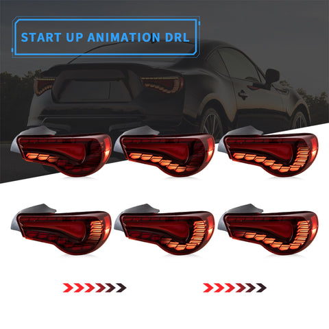 VLAND LED Tail Lights 2012-2020 Fit Toyota 86 GT86 & Fit Subaru BRZ & Fit Scion FRS Aftermarket Rear Lamps