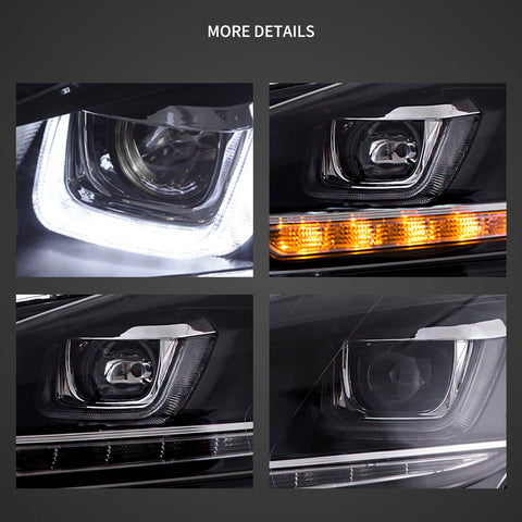 09-14 Fit VW Golf 6th Gen Mk6 Vland Dual Beam Projector Aftermarket For Volkswagen Headlights With Demon Eyes Black