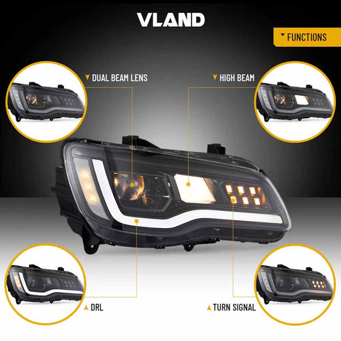 VLAND LED Projector Headlights 2011–2023 Fit Chrysler 300