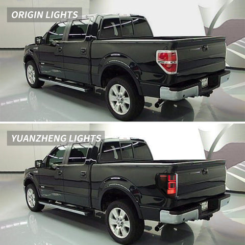 VLAND LED Tail Lights Fit Ford F150 2009-2014 Red Turn Signals