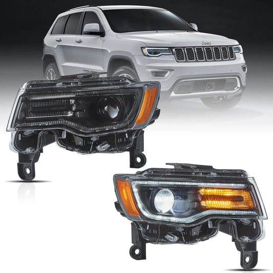 Vland Fit Jeep Grand Cherokee (WK2)  Headlights Full LED With Startup Animation/ Blue DRL 2014-2021