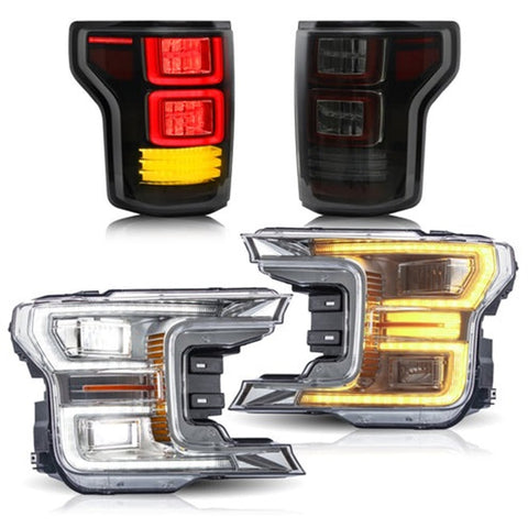 VLAND Full LED Headlights and Tail Lights For Ford F150 2018-2020 (Not Fit A Raptor)