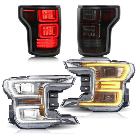 VLAND Full LED Headlights and Tail Lights For Ford F150 2018-2020 (Not Fit A Raptor)