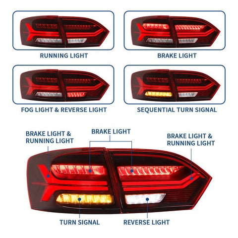 VLAND Headlights With Demon Eye and Tail Lights For Volkswagen VW Jetta / Sagitar (NOT GLI) 2012-2018