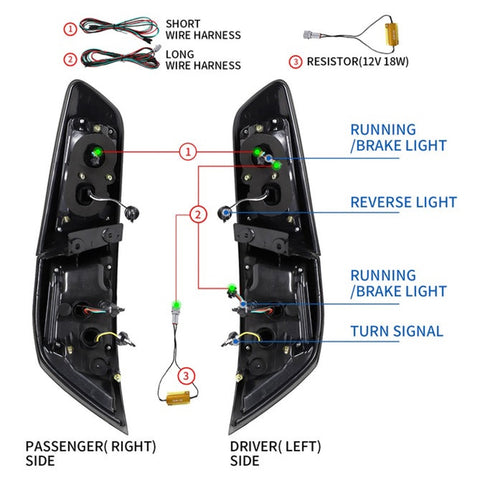 VLAND Demon Eye Dual Beam Projector Headlights and Taillights for Mitsubishi Lancer EVO X 2008-2018(Multi-Choice Combination)