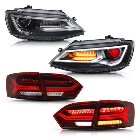 VLAND Headlights With Demon Eye and Tail Lights For Volkswagen VW Jetta / Sagitar (NOT GLI) 2012-2018